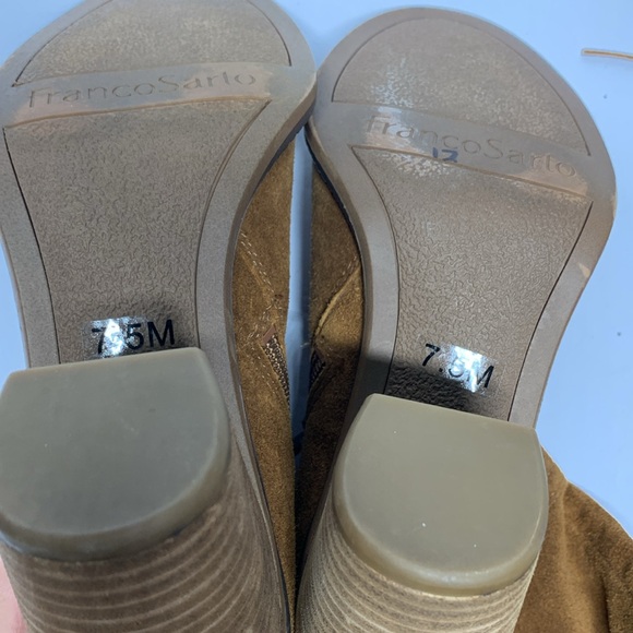 Franco Sarto Elnora Tall Suede Over The Knee Boots Brown Boho Fringe Size 7.5 M - Picture 15 of 15